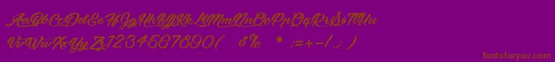 MoonlightsOnTheBeach Font – Brown Fonts on Purple Background