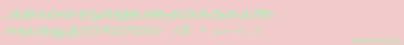 MoonlightsOnTheBeach Font – Green Fonts on Pink Background