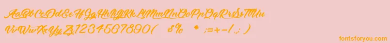 MoonlightsOnTheBeach Font – Orange Fonts on Pink Background