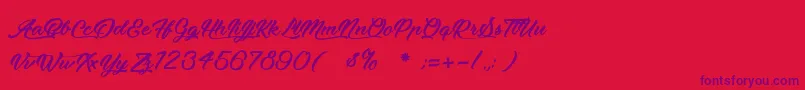 MoonlightsOnTheBeach Font – Purple Fonts on Red Background