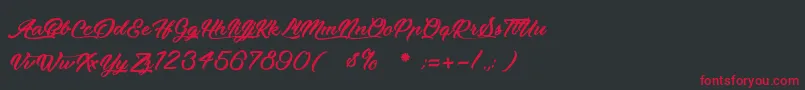 MoonlightsOnTheBeach Font – Red Fonts on Black Background