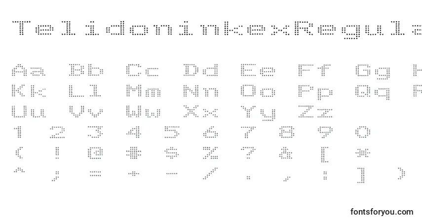 A fonte TelidoninkexRegular – alfabeto, números, caracteres especiais