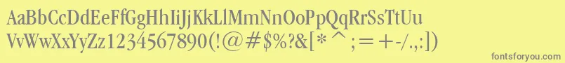 GaramondItcBookCondensedBt Font – Gray Fonts on Yellow Background