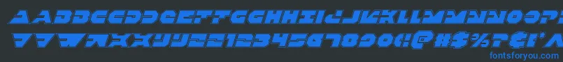 Triggermanproital Font – Blue Fonts on Black Background