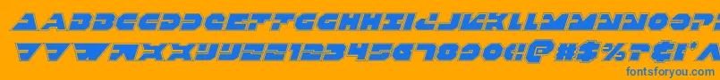 Triggermanproital Font – Blue Fonts on Orange Background