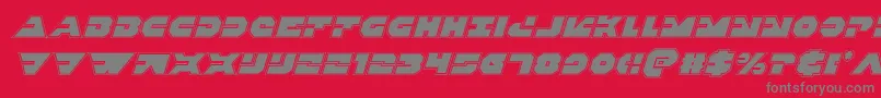 Triggermanproital-Schriftart – Graue Schriften auf rotem Hintergrund