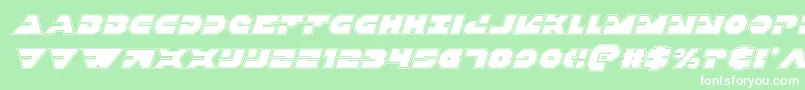 Triggermanproital-Schriftart – Weiße Schriften auf grünem Hintergrund