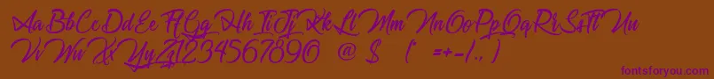 JourneyToThailandLight Font – Purple Fonts on Brown Background
