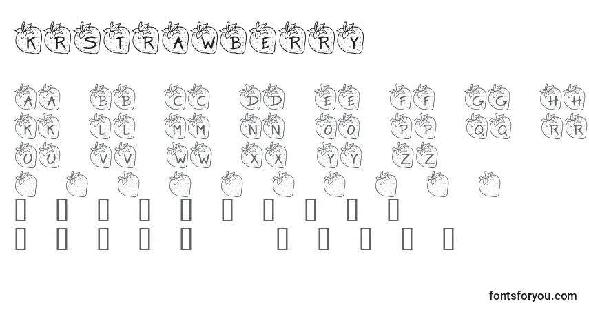 Schriftart KrStrawberry – Alphabet, Zahlen, spezielle Symbole