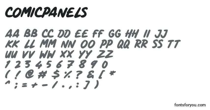 Schriftart ComicPanels (117853) – Alphabet, Zahlen, spezielle Symbole