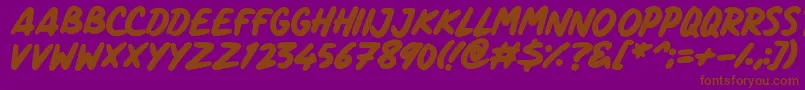 ComicPanels Font – Brown Fonts on Purple Background