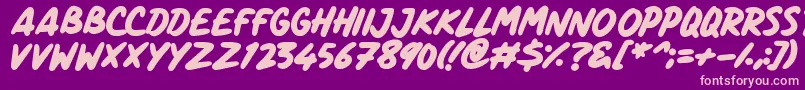 ComicPanels Font – Pink Fonts on Purple Background