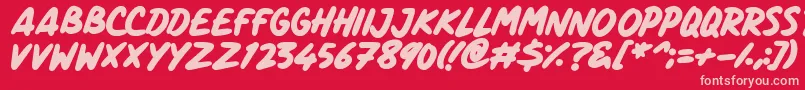 ComicPanels Font – Pink Fonts on Red Background