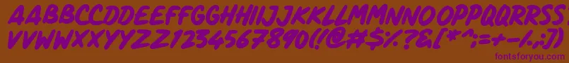 ComicPanels Font – Purple Fonts on Brown Background