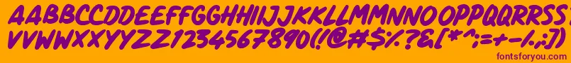 ComicPanels Font – Purple Fonts on Orange Background