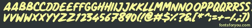 ComicPanels Font – Yellow Fonts on Black Background