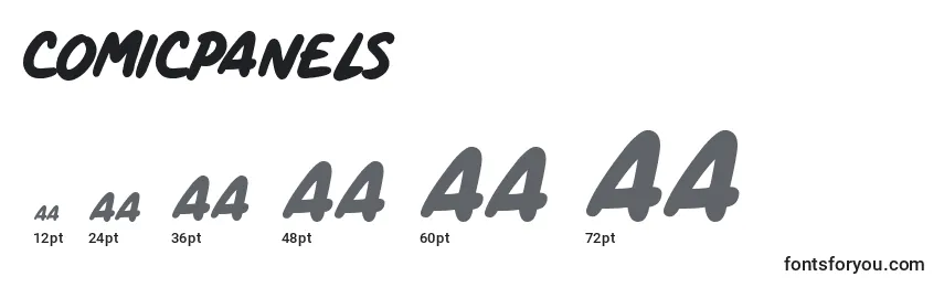 Размеры шрифта ComicPanels (117853)