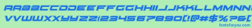 フォントGypsykilleracadital – 青い文字は緑の背景です。