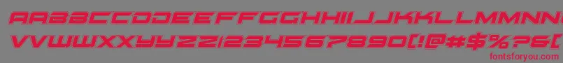 フォントGypsykilleracadital – 赤い文字の灰色の背景