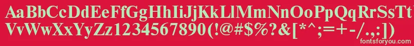 フォントTimesetb – 赤い背景に緑の文字