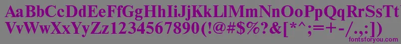 Timesetb-fontti – violetit fontit harmaalla taustalla