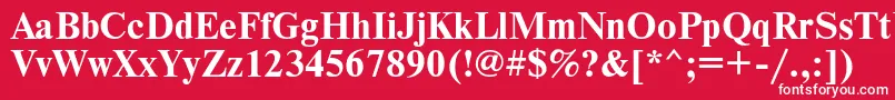 Timesetb Font – White Fonts on Red Background