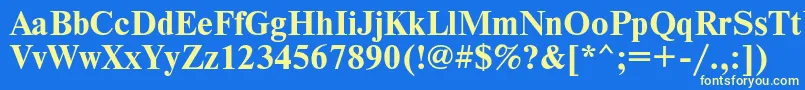Timesetb Font – Yellow Fonts on Blue Background