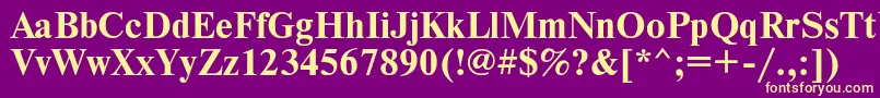 Timesetb Font – Yellow Fonts on Purple Background