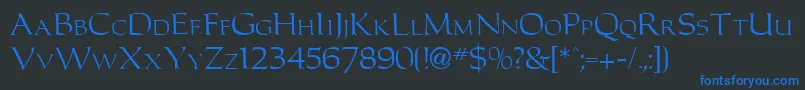 CarolusRegular Font – Blue Fonts on Black Background