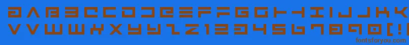 Czcionka Avengertitle – brązowe czcionki na niebieskim tle