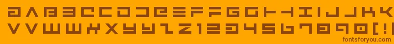 Weitere Informationen zur Avengertitle-Schriftart Avengertitle-Schriftart – Braune Schriften auf orangefarbenem Hintergrund