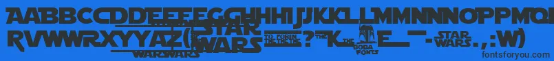 Шрифт Strjmono – чёрные шрифты на синем фоне
