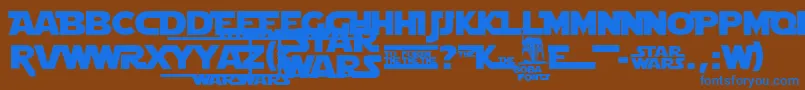 フォントStrjmono – 茶色の背景に青い文字