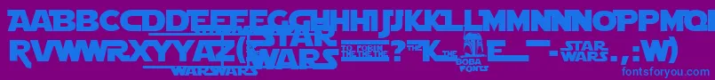 Шрифт Strjmono – синие шрифты на фиолетовом фоне