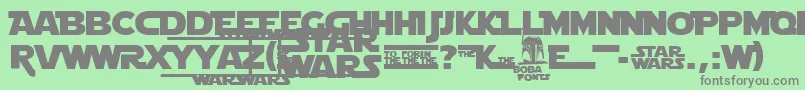 フォントStrjmono – 緑の背景に灰色の文字