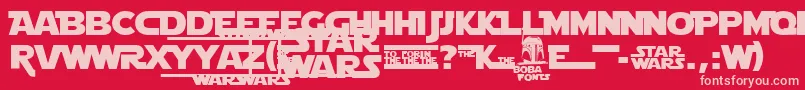 Strjmono Font – Pink Fonts on Red Background