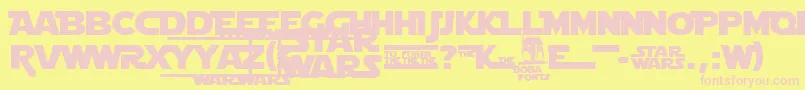 Strjmono Font – Pink Fonts on Yellow Background