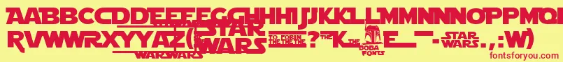 Strjmono Font – Red Fonts on Yellow Background