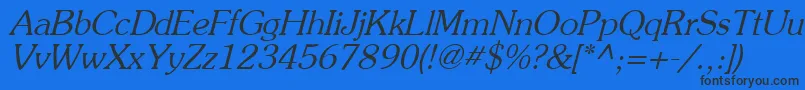 PrestigeItalic Font – Black Fonts on Blue Background