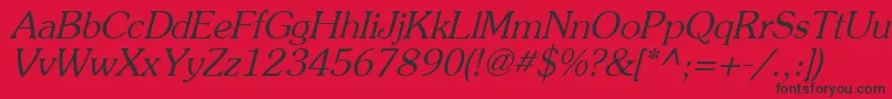 PrestigeItalic Font – Black Fonts on Red Background