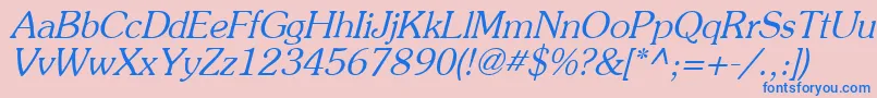 PrestigeItalic Font – Blue Fonts on Pink Background