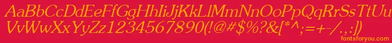 PrestigeItalic Font – Orange Fonts on Red Background