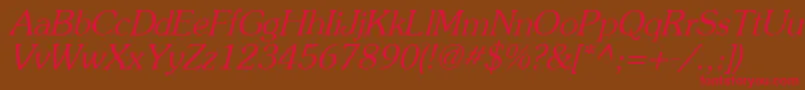 PrestigeItalic Font – Red Fonts on Brown Background
