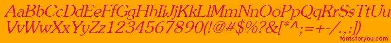 PrestigeItalic Font – Red Fonts on Orange Background