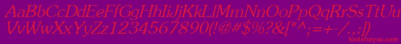 PrestigeItalic Font – Red Fonts on Purple Background