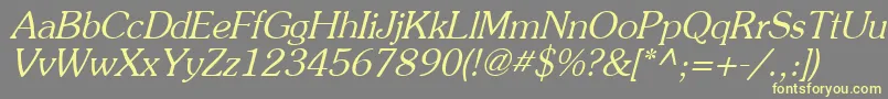 PrestigeItalic Font – Yellow Fonts on Gray Background