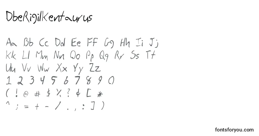 Schriftart DbeRigilKentaurus (117865) – Alphabet, Zahlen, spezielle Symbole