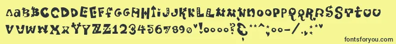 Pokerpartynaked Font – Black Fonts on Yellow Background