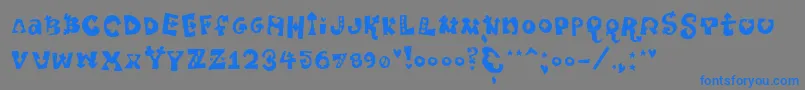 Pokerpartynaked Font – Blue Fonts on Gray Background