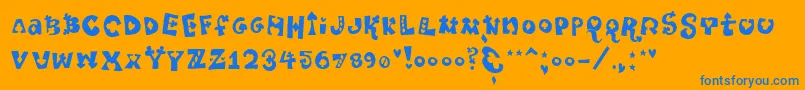 Pokerpartynaked Font – Blue Fonts on Orange Background